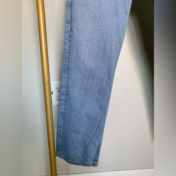 Agolde Riley High Rise Straight Leg Light Wash Jeans - Picture 9 of 11